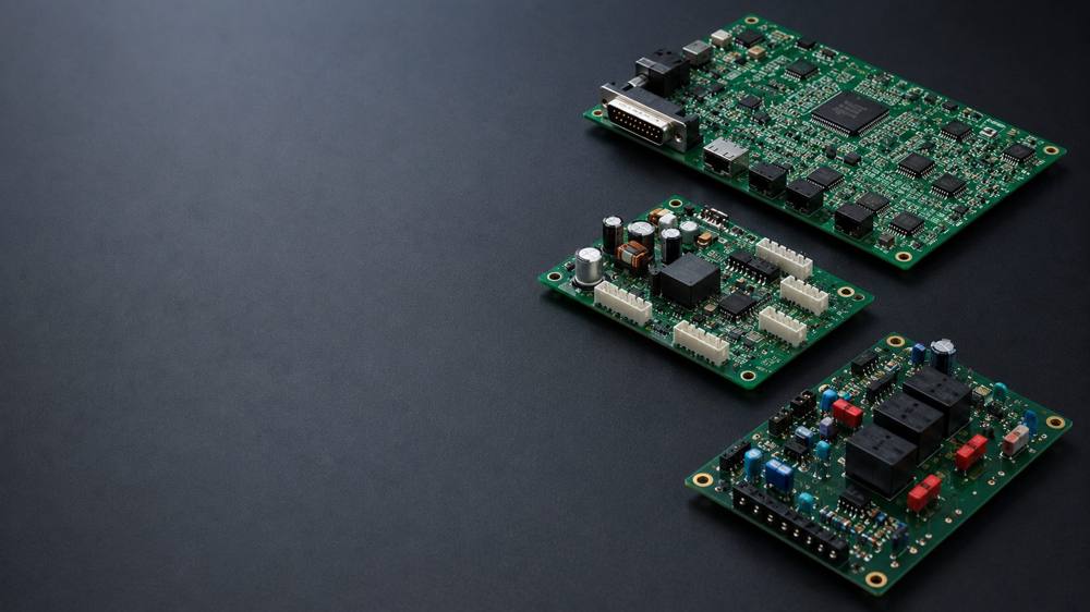 Assembled PCBs ready for inspection