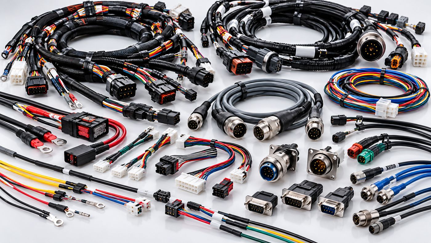 Custom wire harnesses and cable assemblies with assorted connectors